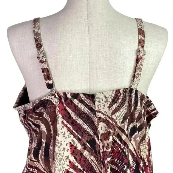 Swimsuits For All Women 46C Snake Print Tankini Swim Top Brown Multicolor Bra - Picture 6 of 11